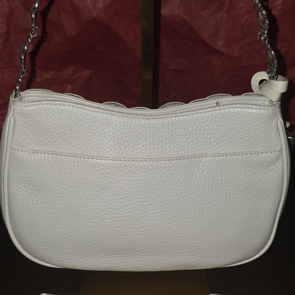 Brighton Euc Retired Rosalie Cream Applied Floral Petals Leather Shoulder Bag - Picture 10 of 17